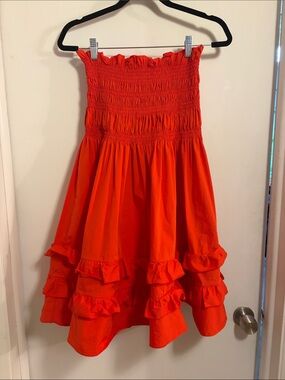 HOWL Strapless Ruffle Tiered Dress - Bright Red XS TO XL